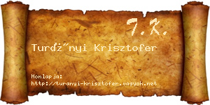 Turányi Krisztofer névjegykártya